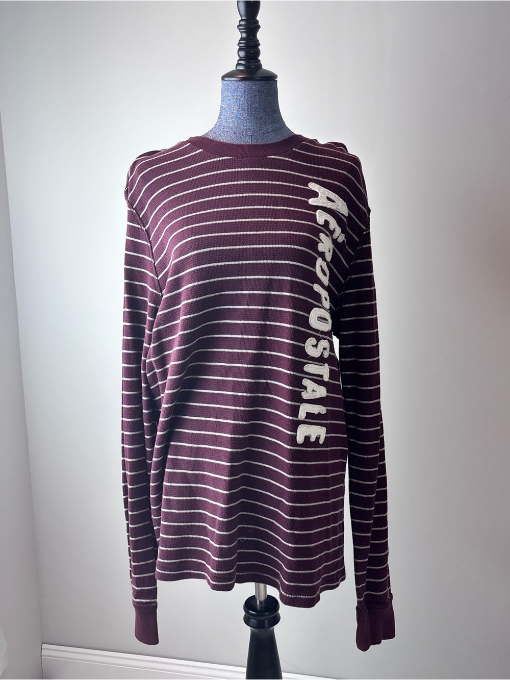 Aeropostale XXL Burgundy Stripe Thermal Shirt